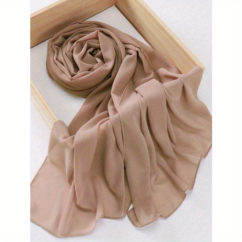 1 шт. Повседневный универсальный шифоновый шарф однотонной расцветки