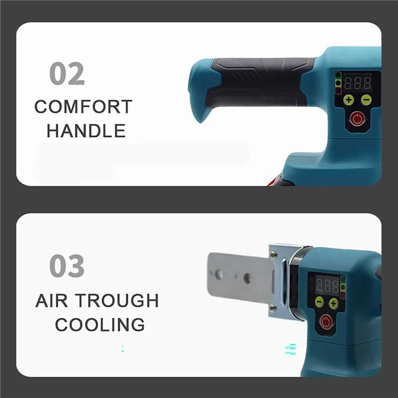 Электрическая машина для сварки труб с 5 головками, цифровым дисплеем, аккумуляторный паяльник для PB/PE/PPR, аппарат для горячей плавки для Makita 18V