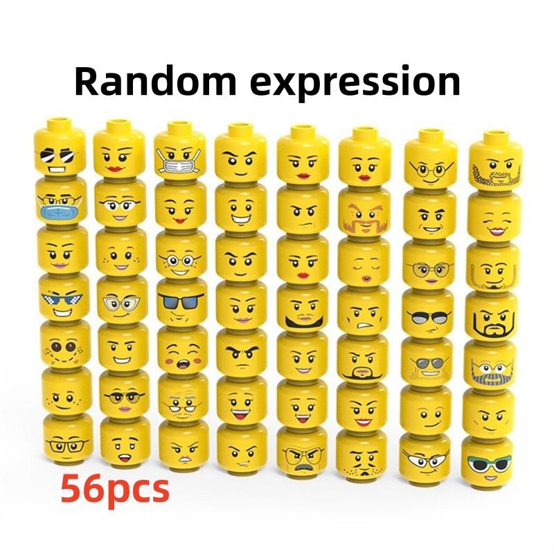 56 шт. 3626 Детали с выражениями лиц Игрушки Для Технических MOC Строительные Блоки DIY Подарки Совместимые Мини-Куклы Мелкие Детали