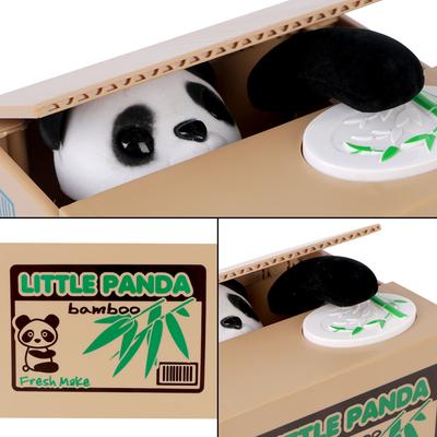Копилка для сбережений, симпатичные пластиковые электронные копилки, детский подарок, автоматизированная копилка для украденных монет в виде кошки-панды