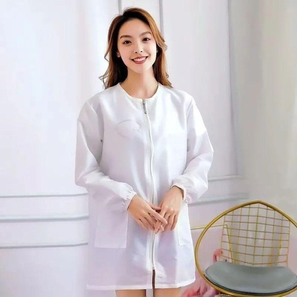 Неприлипающая Рабочая Одежда для Парикмахерской Парикмахера Короткий/Длинный Рукав Халат Парикмахера Салон Красоты