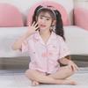 Cross-border Summer Cloud Cotton Cartoon Pajama Sets for Girls - Short-Sleeved Tops and Shorts for Middle and Large Kids.