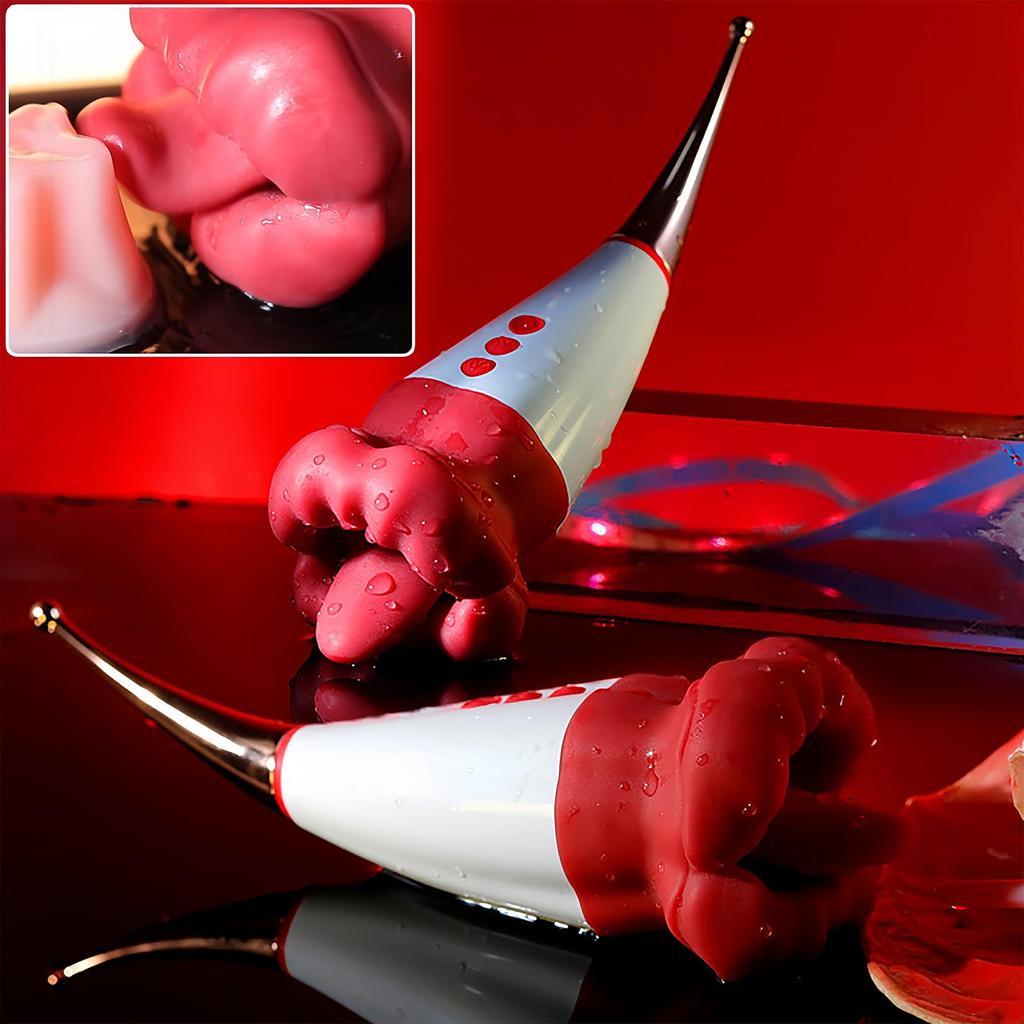 Yemax Вибратор для сосков для сосков Игрушки для взрослых для мягкого 10 Вибрация язычка Оба соска соска Игрушки для взрослых для взрослых USB Форма красного цветка Женщины,