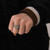 Pixiu Heart Sutra Ring, Unisex Trendy Engraved Six-Word Mantra Alloy Ring
