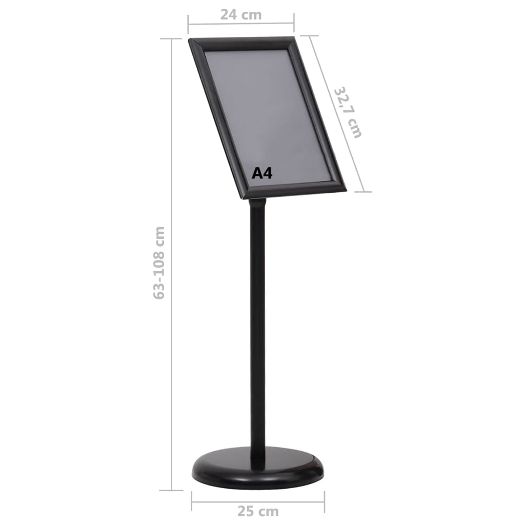 A4 Poster Stand Black Aluminum Alloy