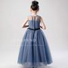 FORPEND DR72 Formal Dress for Recitals and Sizes and Organza Long Gray Children's Dress, Girls' Weddings, 120, 130, 140, 150, 160cm, Dress,
