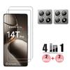 4Pcs [2+2] 4in1 Clear Screen Protector Tempered Glass+ Camera Lens Film for Xiaomi 14T / 14T Pro HD Full Screen Cover Glass Protective Film