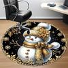 1PC Snowman Winter Wonderland Office Round Area Rug, Mat Suitable For Office, Under Office Chairs Bedroom Living Room Home Decor, Room Deco