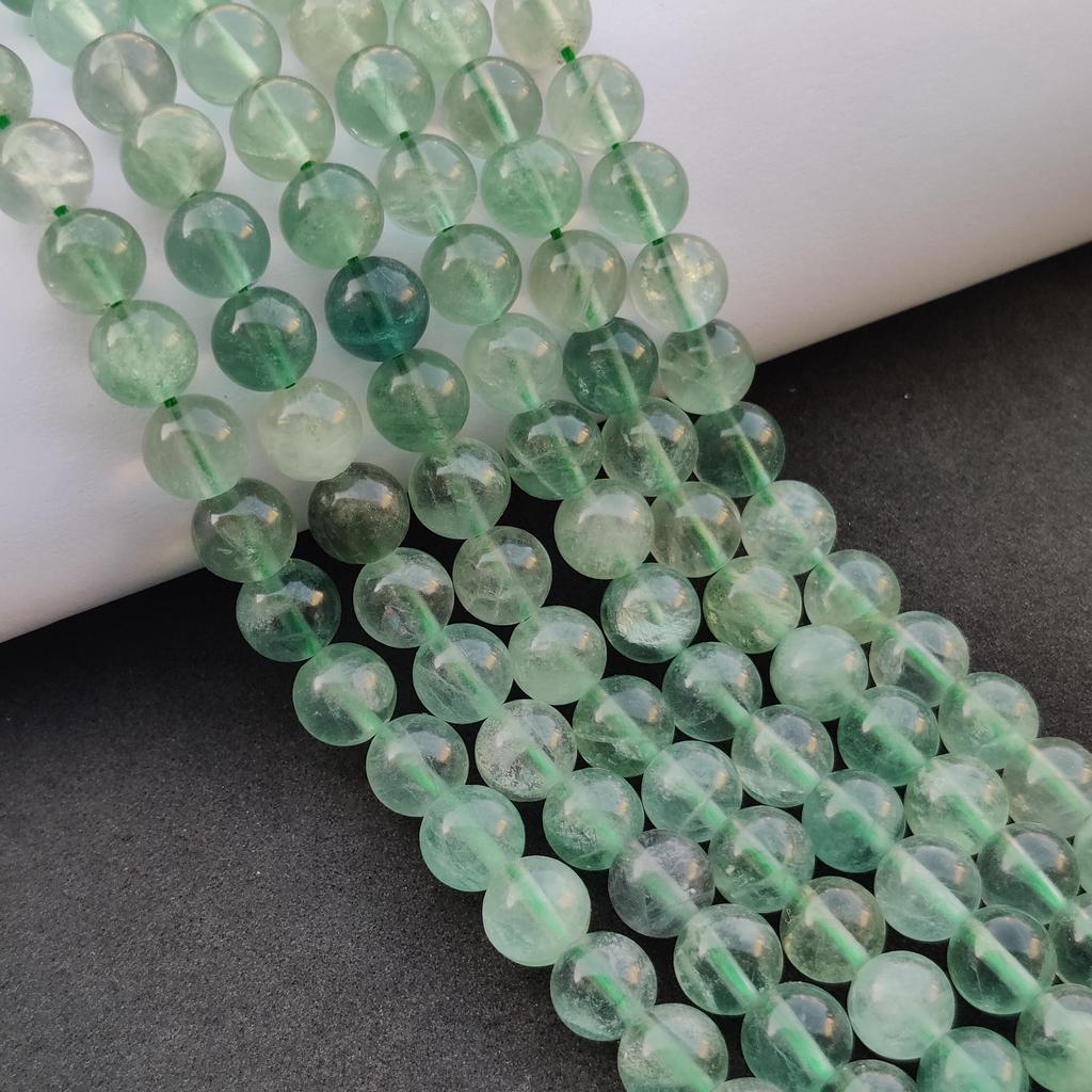 Натуральные гладкие круглые зеленые бусины из флюорита, бусины из драгоценных камней размером 6 мм, 8 мм, 10 мм, нить длиной 14–15 дюймов.