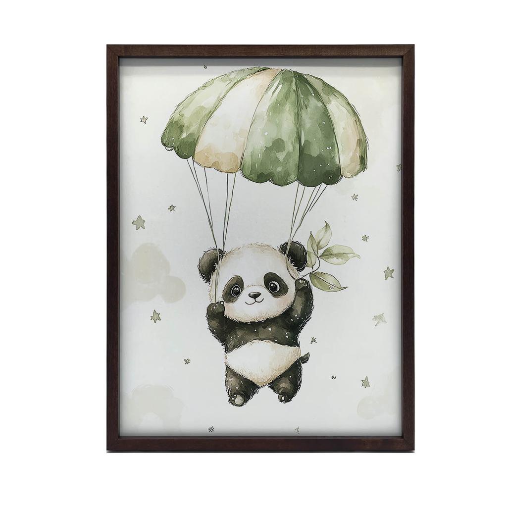 Plakat Panda Na Spadochronie - Bezkresne Niebo Plakat Panda Na Spadochronie - Bezkresne Niebo, 30X40 Cm, Rama Aluminiowa Złota, Papier Matowy 230 Gsm