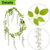 1.8M White Silk Wisteria Artificial Flowers Vine Garland Plants for Room Wedding Arch Decoration Fake Plant  Flower Wall Decor