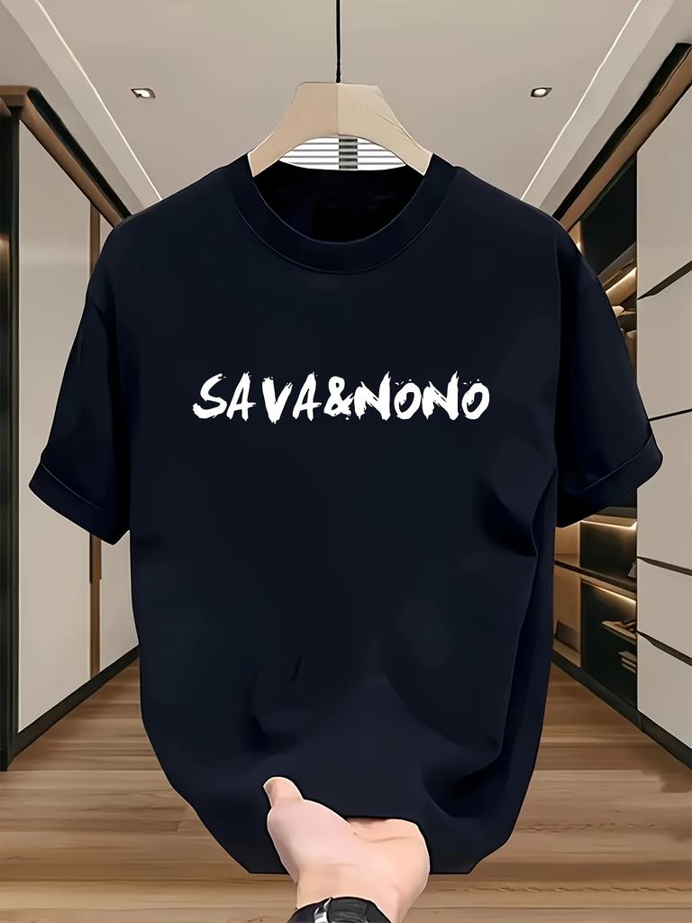 Мужская летняя модная повседневная спортивная футболка с коротким рукавом и круглым вырезом, свободного кроя оверсайз, с креативным принтом букв, 100% хлопок