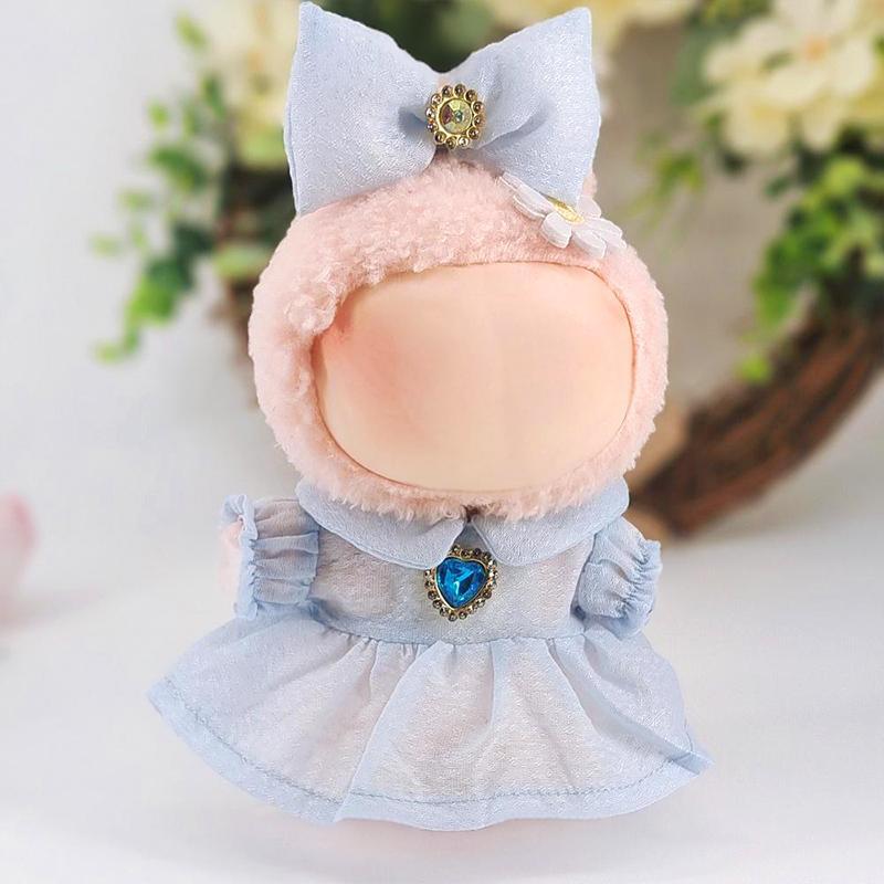 Handmade Fabric Princess Style Lantern Sleeve Solid Color Rhinestone Doll Costume Lolita Doll Dress Fashion Style 4 Styles