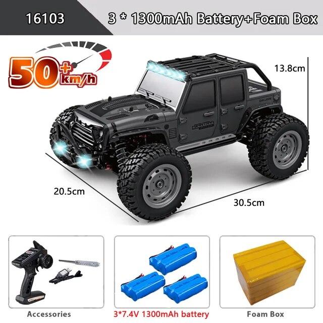 Новый автомобиль 4x4 с дистанционным управлением, 50 км/ч, со светодиодными фонарями, внедорожный 4x4, высокоскоростной дрифтовый монстр-трак, бесщеточный гоночный автомобиль для детей и взрослых, игрушки в подарок