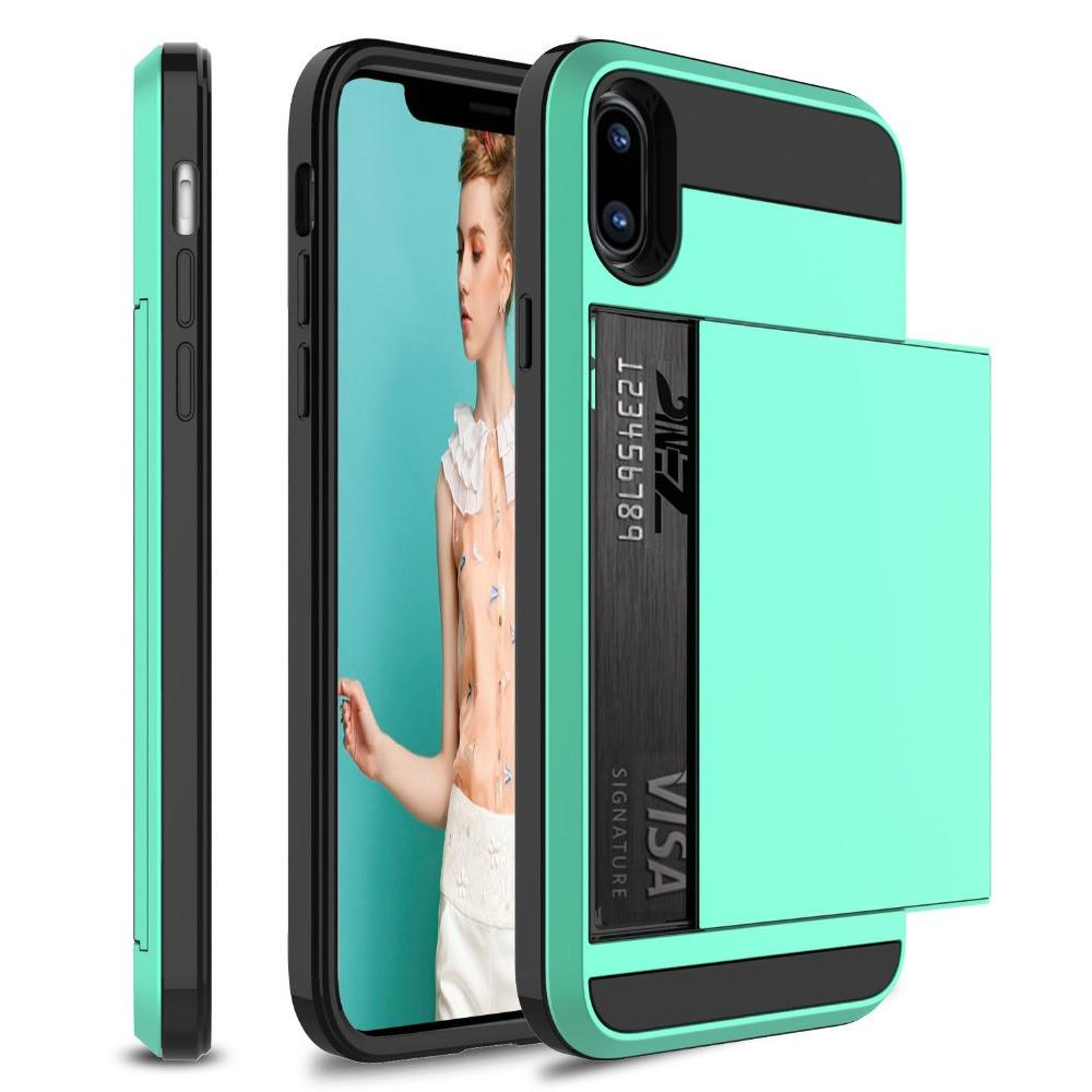 Hybrid Armor Case for iPhone 14 13 Pro Max Wallet Case Card Holder Shockproof Rubber Bumper Cover for iPhone 14 Plus Case