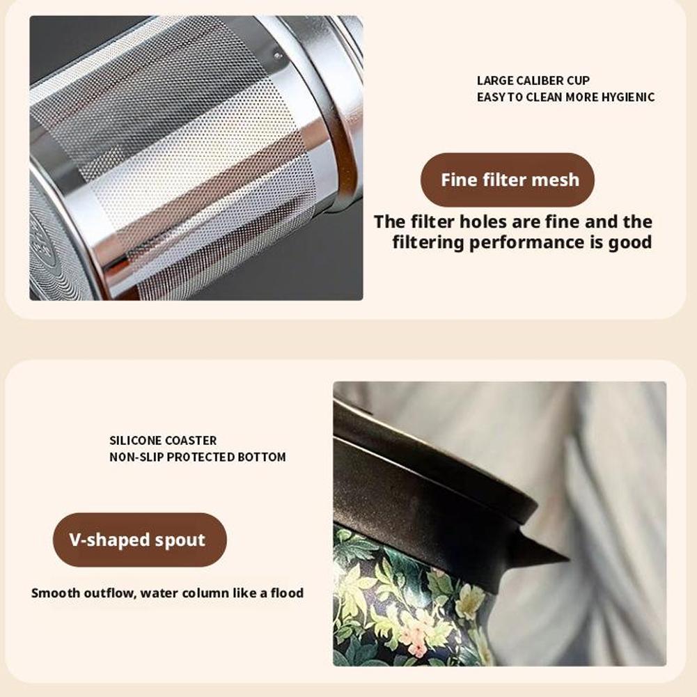 Кофейник большой емкости из стали 316 объемом 1000 мл с термическим разделением, простой, изысканный, I0A4