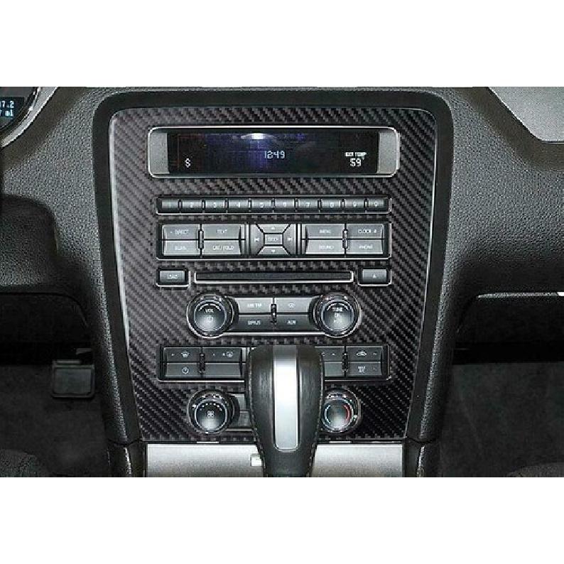Carbon Fiber Center Navigation Radio Panel Trim Cover For Ford Mustang 2009-2013