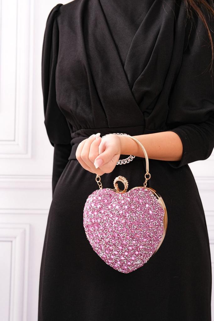 Women's Stylish and Useful Evening Dress Bag Women's Heart Stoned Saxe Blue Evening Dress Bag