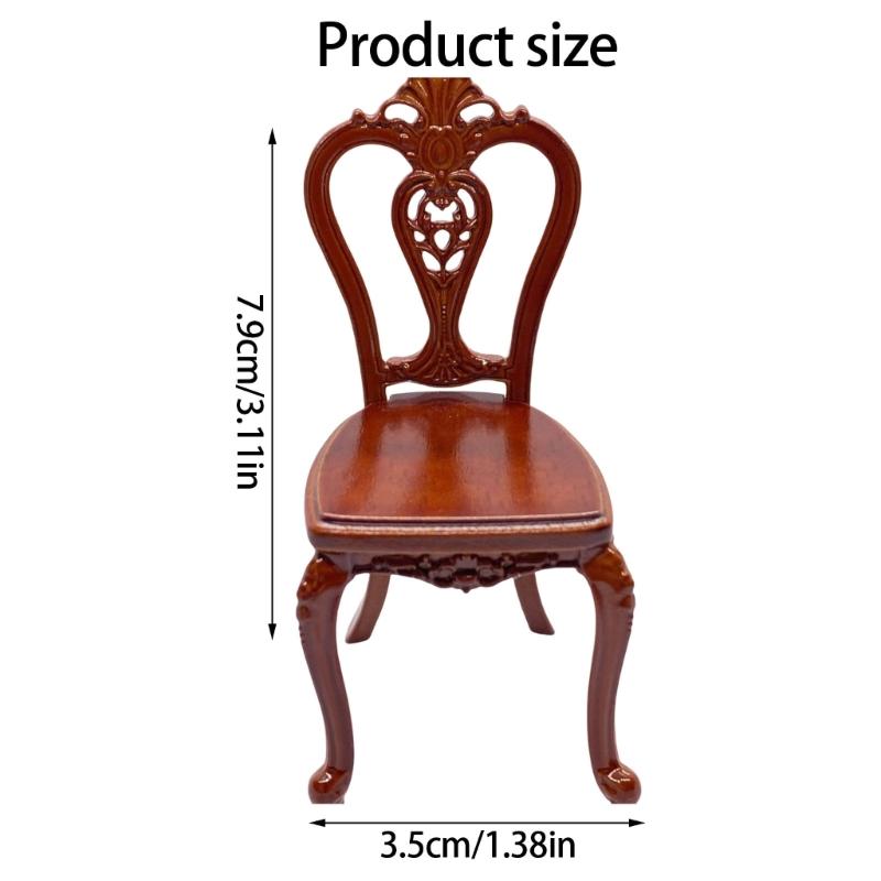 Wood Dollhouses Miniature Chair Model Figure 1/12 Scale Furniture For Miniature Scene Decoration And Collector