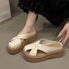 Thick-soled JX Heightened Bag Head Half Slippers Women's Summer Outer Wear New Design Sense Fashion Sandals