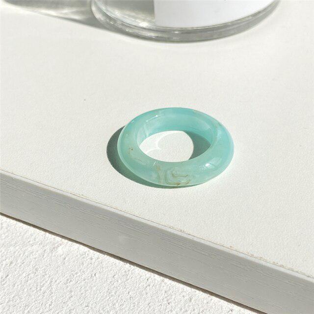 17KM Летние прозрачные квадратные круглые кольца с кристаллами, ювелирные изделия для вечеринки, богемное креативное кольцо нестандартной формы из акриловой смолы для женщин