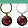 Modern Simple Style Zinc Alloy Firefighter Emblem Keychain Elegant Gift
