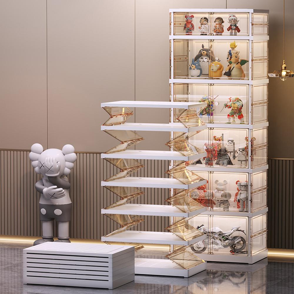 Stackable Multiple Layers Shoe Rack Pressure-Resistant Clear Shoe Storage Cabinet With Strong Load-Bearing Capacity Large Size