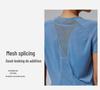 Women's Breathable Quick-Dry Mesh Short Sleeve Yoga Top – Loose Fit Fitness Training T-Shirt