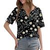 Women's T Shirt Tee Printed Short Sleeve Daily Weekend Fashion Basic V Neck Regular Top