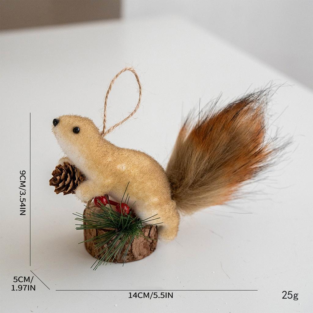 Christmas Squirrel Decoration Christmas Tree Pendant Party Decoration Cute Hairy Decorations