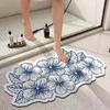 Bathroom Curved Floor Mat, Diatom Mud Absorbent Mat, Bathroom Quick-drying Non-slip Soft Mat, Shower Room Fan-shaped Foot Mat