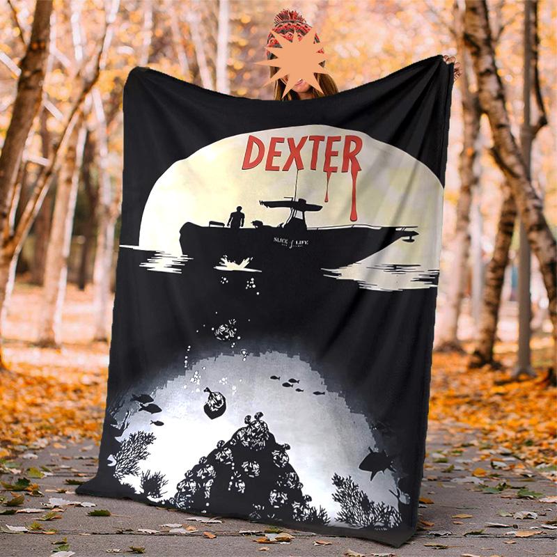 Dexter Flannel Blanket Soft Warm All-Season Throw, Design for Camping, Car Travel, Hiking Sofa, Bed, Office Perfect Gift for Parties