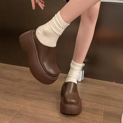 Интернет-знаменитости шлепанцы без каблука весна новый популярный супер высокий каблук туфли с закрытым носком дышащие и прохладные