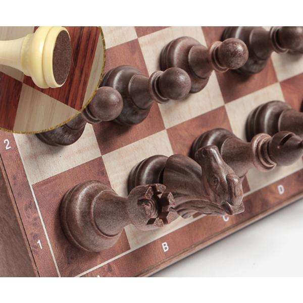 Tree Antique Folding Magnetic Chess Checkers Set 31 X 31 Cm, Korea Representative Board Game
