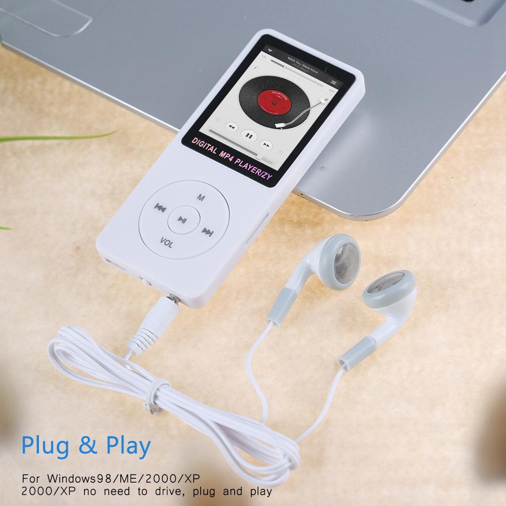 Portable Color TFT Screen HiFi Music Player MP4 Sports MP4 Music Player USB2.0 White