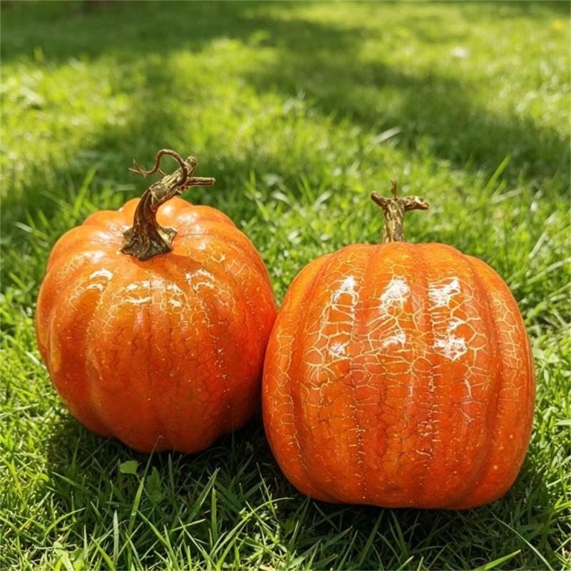 Textured Finish Foam Pumpkin 13.5X16.5CM/5.31X6.5Inch Artificial Pumpkin Thanksgiving Decoration for Fall Shelf and Window