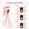 VOCOSTE Нагревающаяся завивка ресниц 3 режима нагрева Перезаряжаемая завивка ресниц с цифровой электрической завивкой ресниц, которая приподнимает и завивает Розовая завивка, Режимы, Дисплей,
