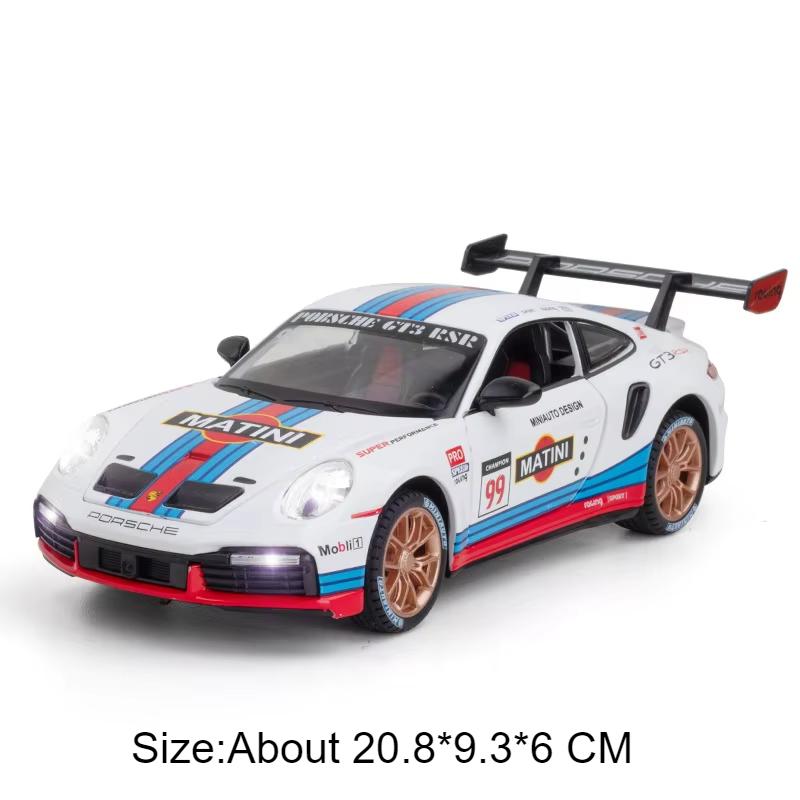 1:24 911 Gt3 Rsr Cayenne Игрушки-машинки Литая модель из сплава Открывающиеся двери со звуком и светом Инерционные машинки Детский подарок Коллекция