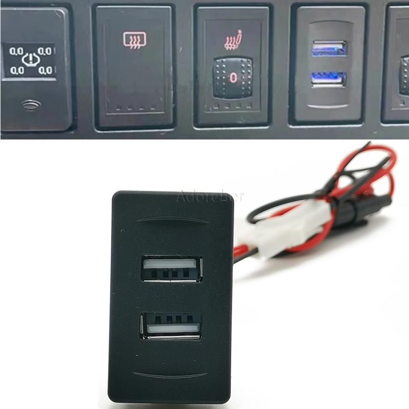 1 шт. Подходит для VW Transport T4 Автомобильное двойное USB-гнездо Зарядное устройство Синяя подсветка Двойной USB-порт Адаптер для зарядки питания