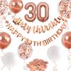 Rose Gold Fifty & Fabulous Happy 50th Birthday Banner Garland Foil Balloon 50 for Womens 50th Birthday Decorations Hanging 50 and Fabulous Cheers to