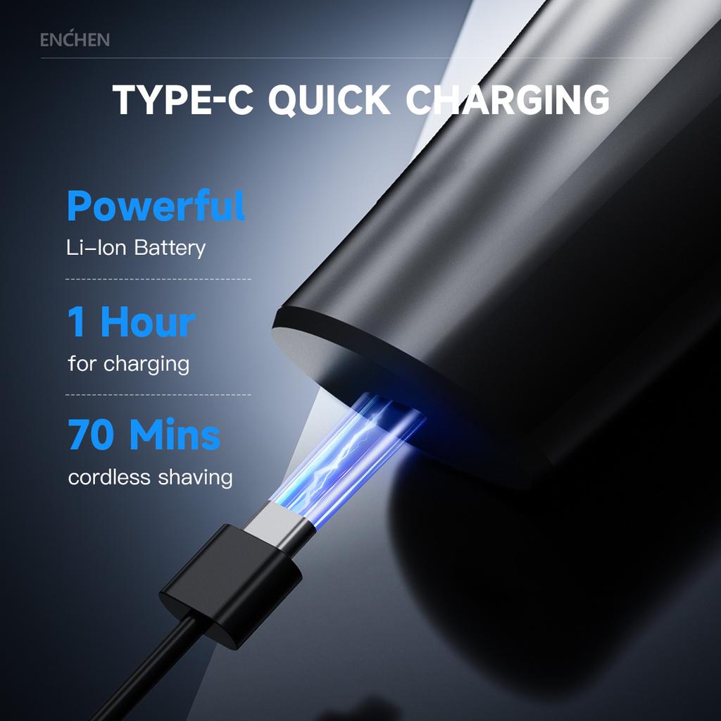 Xiaomi Электробритва ENCHEN Blackstone Max 3D-подвижные головки Водонепроницаемая С выдвижным прецизионным триммером