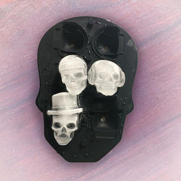 6 в 1 DIY череп форма для льда череп создатель ледяных шаров 3D трехмерные формы для лотков силиконовые формы для виски, кубиков льда, печенья и печенья