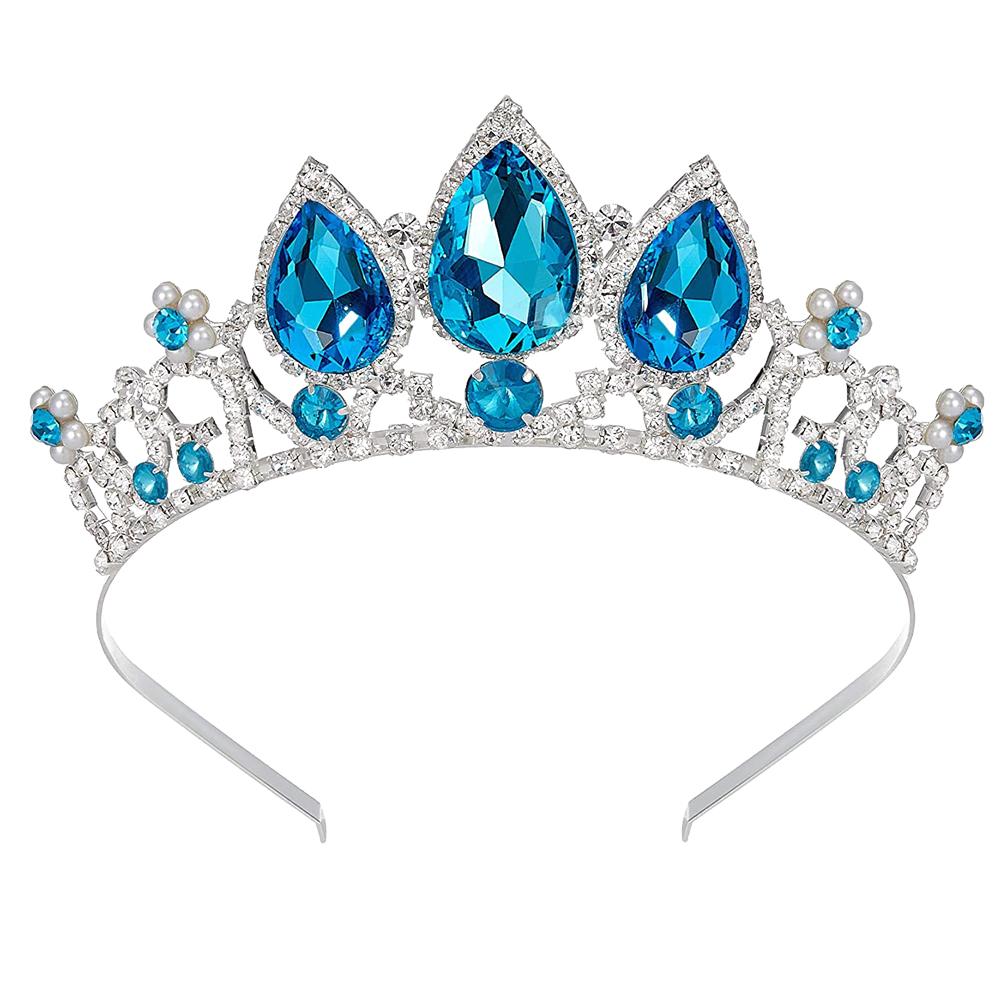 Стразы Тиара Свадебная Ручная Работа Блеск Блеск Жемчужная Повязка на Голову Тиары для Девочек Принцесса Корона