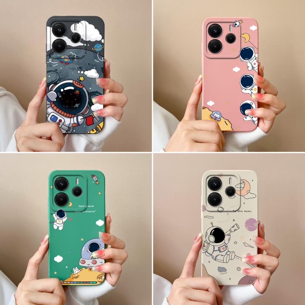 New Case For Redmi Note 11 11S 11E 11T 14 14S 12 12S 12R 12Turbo Pro Plus 4G 5G Fashion Astronaut Pattern Slim Silicone Anti Drop Shell For Redmi Capa