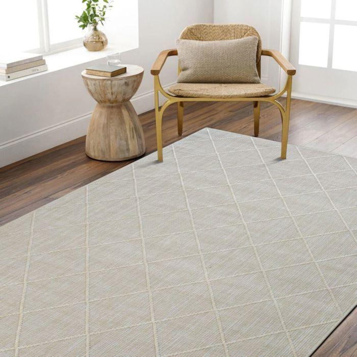 Tapis moderne à motif losange beige 120x170