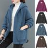 Womens Teddy Bear Fleece Hoodie Ladies Casual Baggy Zip Up Hooded Jacket Coat