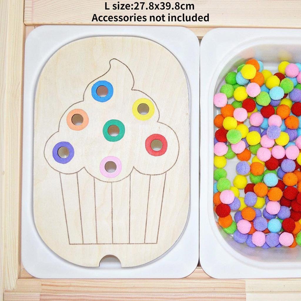 Children'S Sensory Tray Table Game Wooden Tile Parent-Child Interaction Montessori Early Education Toys Kids Toys Educational