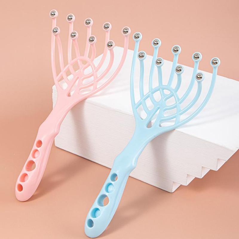 9 когтей головной массажер обтекаемый шариковый массажер для расслабления тела скальпа роликовый для роста волос ручное средство для снятия стресса с волос