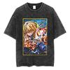 Аниме Клинок, рассекающий демонов Ренгоку Кёджуро Принт Футболка Мужская Женская Хлопковая Футболка Манга Футболка Харадзюку Мужская Повседневная Свободная Футболка
