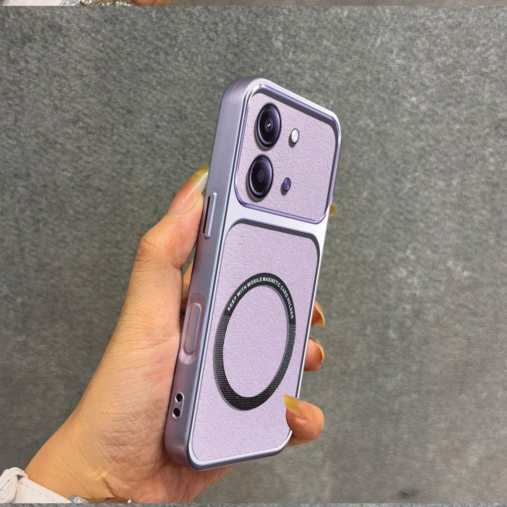 Улучшенный защитный чехол с большим объективом для Xiaomi POCO X8 Pro Max, роскошный кожаный чехол с магнитным кольцом